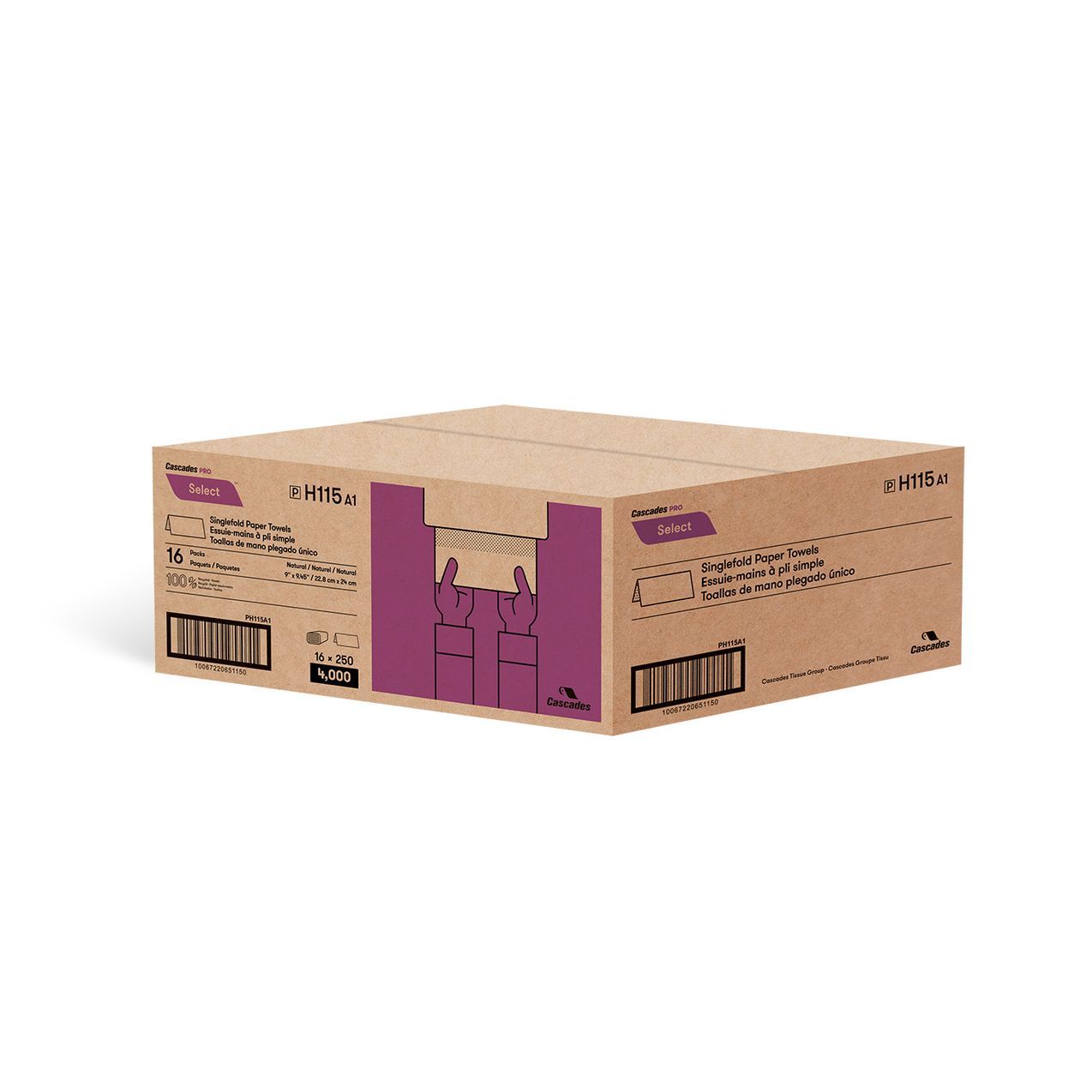 Single fold Paper Towel Brown